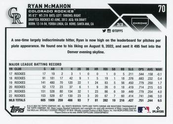 2023 Topps Chrome Ryan McMahon #70 Colorado Rockies