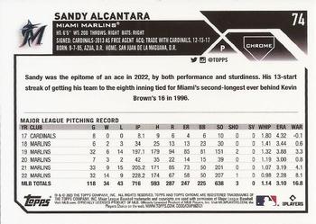 2023 Topps Chrome Sandy Alcantara #74 Miami Marlins