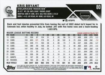 2023 Topps Chrome Kris Bryant #80 Colorado Rockies