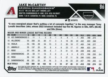 2023 Topps Chrome Jake McCarthy #86 Arizona Diamondbacks