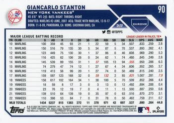 2023 Topps Chrome Giancarlo Stanton #90 New York Yankees