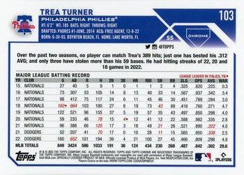 2023 Topps Chrome Trea Turner #103 Philadelphia Phillies
