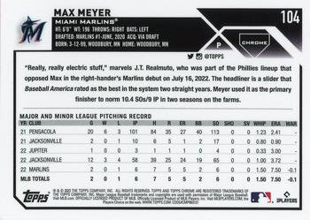 2023 Topps Chrome Max Meyer RC #104 Miami Marlins