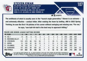 2023 Topps Chrome Steven Kwan #107 Cleveland Guardians