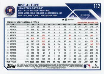 2023 Topps Chrome Jose Altuve #112 Houston Astros
