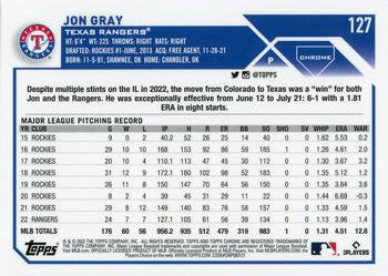 2023 Topps Chrome Jon Gray #127 Texas Rangers