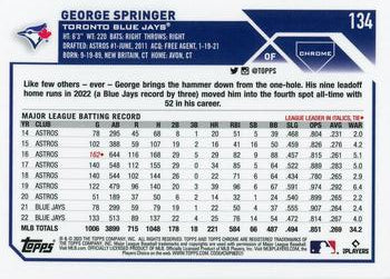 2023 Topps Chrome George Springer #134 Toronto Blue Jays