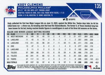 2023 Topps Chrome Kody Clemens #135 Philadelphia Phillies