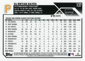 2023 Topps Chrome Ke'Bryan Hayes #137 Pittsburgh Pirates