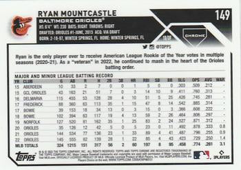 2023 Topps Chrome Ryan Mountcastle #149 Baltimore Orioles