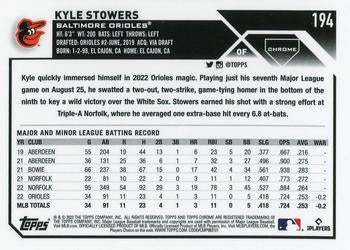 2023 Topps Chrome Kyle Stowers RC #194 Baltimore Orioles