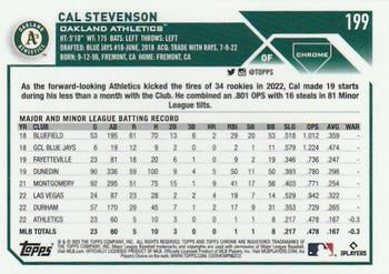 2023 Topps Chrome Cal Stevenson RC #199 Oakland Athletics