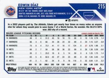 2023 Topps Chrome Edwin Diaz #215 New York Mets