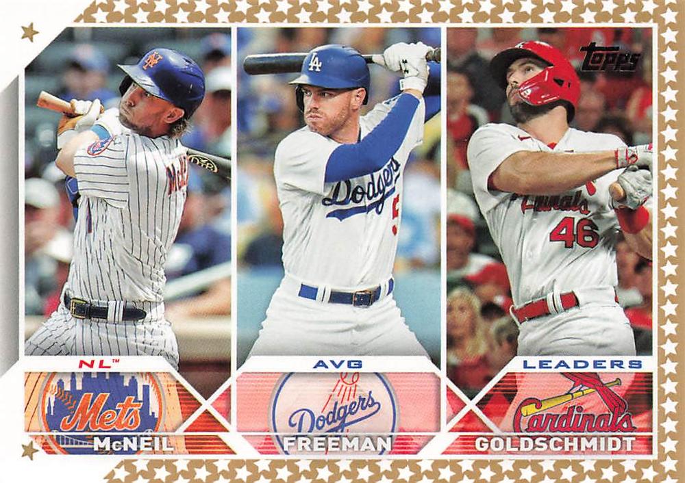 2023 Topps #43 (Jeff McNeil / Freddie Freeman / Paul Goldschmidt) Gold Star
