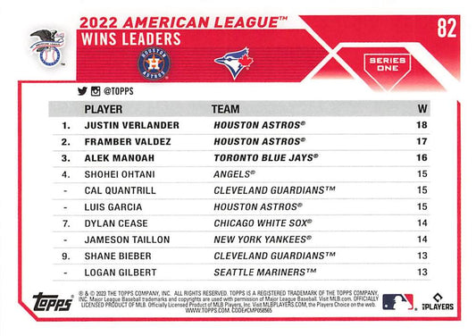2023 Topps Gold Star Framber Valdez / Justin Verlander / Alek Manoah League Leaders #82