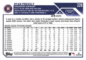 2023 Topps Gold Star Ryan Pressly #228 Houston Astros