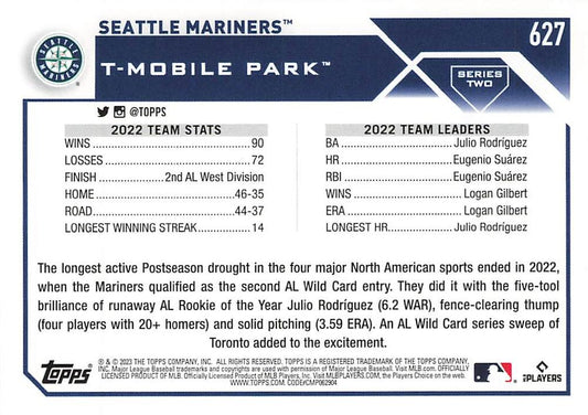 2023 Topps Gold Star Gold Star Seattle Mariners Team Card 627 Seattle Mariners