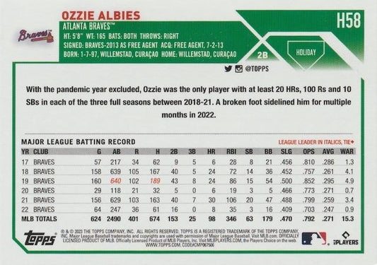 2023 Topps Holiday Ozzie Albies H58 Atlanta Braves