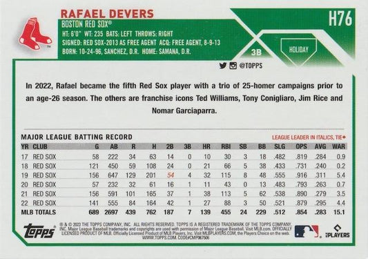 2023 Topps Holiday Rafael Devers H76 Boston Red Sox