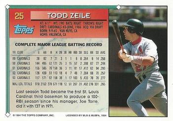 1994 Topps Todd Zeile # 25 St. Louis Cardinals