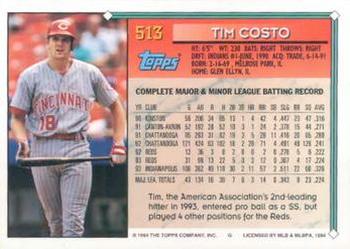 1994 Topps Tim Costo # 513 Cincinnati Reds