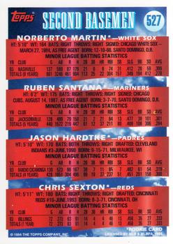 1994 Topps 2B Prospects #527 Norberto Martin / Ruben Santana / Jason Hardtke / Chris Sexton RC