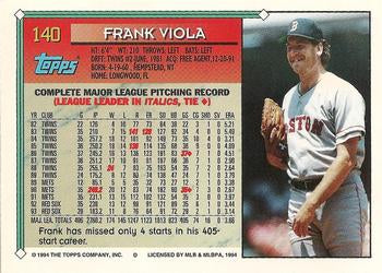 1994 Topps Frank Viola # 140 Boston Red Sox