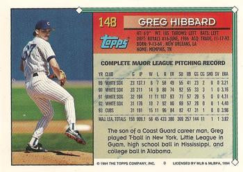1994 Topps Greg Hibbard # 148 Chicago Cubs