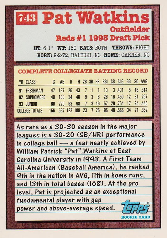 1994 Topps Wayne Gomes DPK, RC # 742 Philadelphia Phillies