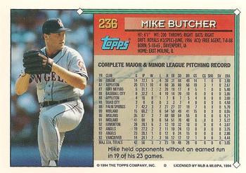 1994 Topps Mike Butcher # 236 California Angels