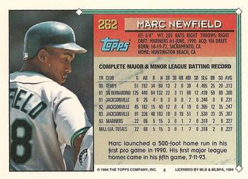 1994 Topps Marc Newfield # 262 Seattle Mariners