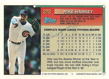 1994 Topps Mike Harkey # 272 Chicago Cubs