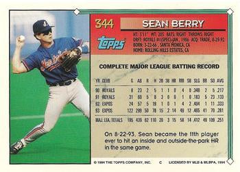 1994 Topps Sean Berry # 344 Montreal Expos