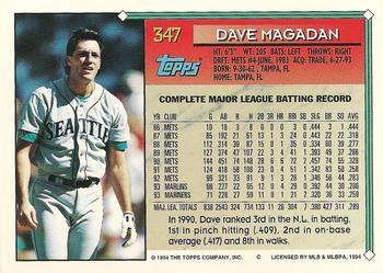 1994 Topps Dave Magadan # 347 Seattle Mariners