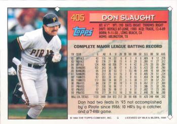 1994 Topps Don Slaught # 405 Pittsburgh Pirates