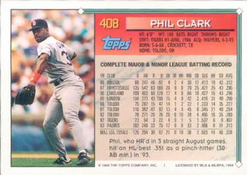 1994 Topps Phil Clark # 408 San Diego Padres