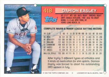 1994 Topps Damion Easley # 418 California Angels
