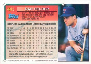 1994 Topps Dan Peltier # 441 Texas Rangers