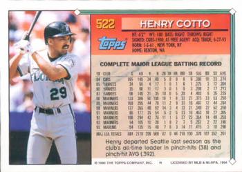 1994 Topps Henry Cotto # 522 Florida Marlins