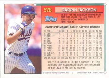 1994 Topps Darrin Jackson # 576 New York Mets