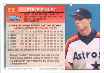 1994 Topps Steve Finley # 580 Houston Astros