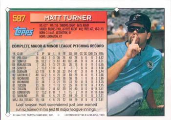 1994 Topps Matt Turner # 587 Florida Marlins