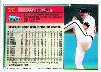 1994 Topps Jay Howell # 592 Atlanta Braves