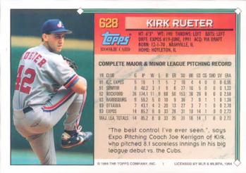 1994 Topps Kirk Rueter RC # 628 Montreal Expos