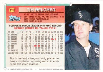 1994 Topps Tim Belcher # 62 Chicago White Sox