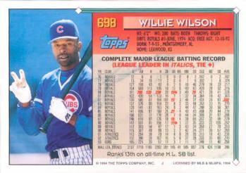 1994 Topps Willie Wilson # 698 Chicago Cubs
