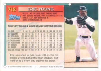 1994 Topps Eric Young # 712 Colorado Rockies