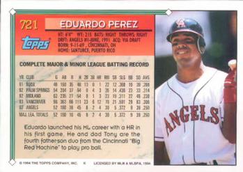 1994 Topps Eduardo Perez # 721 California Angels