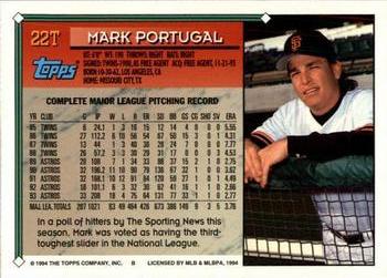 1994 Topps Traded Mark Portugal 22T San Francisco Giants