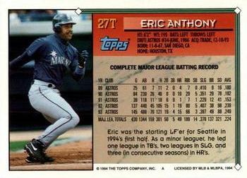 1994 Topps Traded Eric Anthony 27T Seattle Mariners
